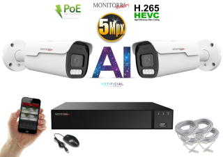 Monitorrs Security AI IP Park 2 kamerový set 5 Mpix (6185K2)